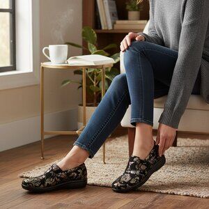 Alegria Lauryn  Metallic Floral Clogs/Shoes Sz 39 (US 8.5/9) #47A